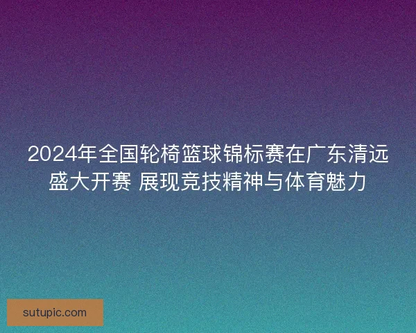 2024年全国轮椅篮球锦标赛在广东清远盛大开赛 展现竞技精神与体育魅力